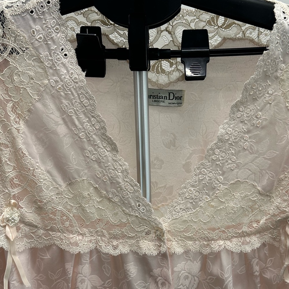 Dior Pink Floral Lace Chemise - Picture 3 of 11